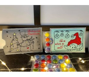 Türchen Stickserie ITH - Schokolinsen Adventskalender to go Hüllen Vol. 2